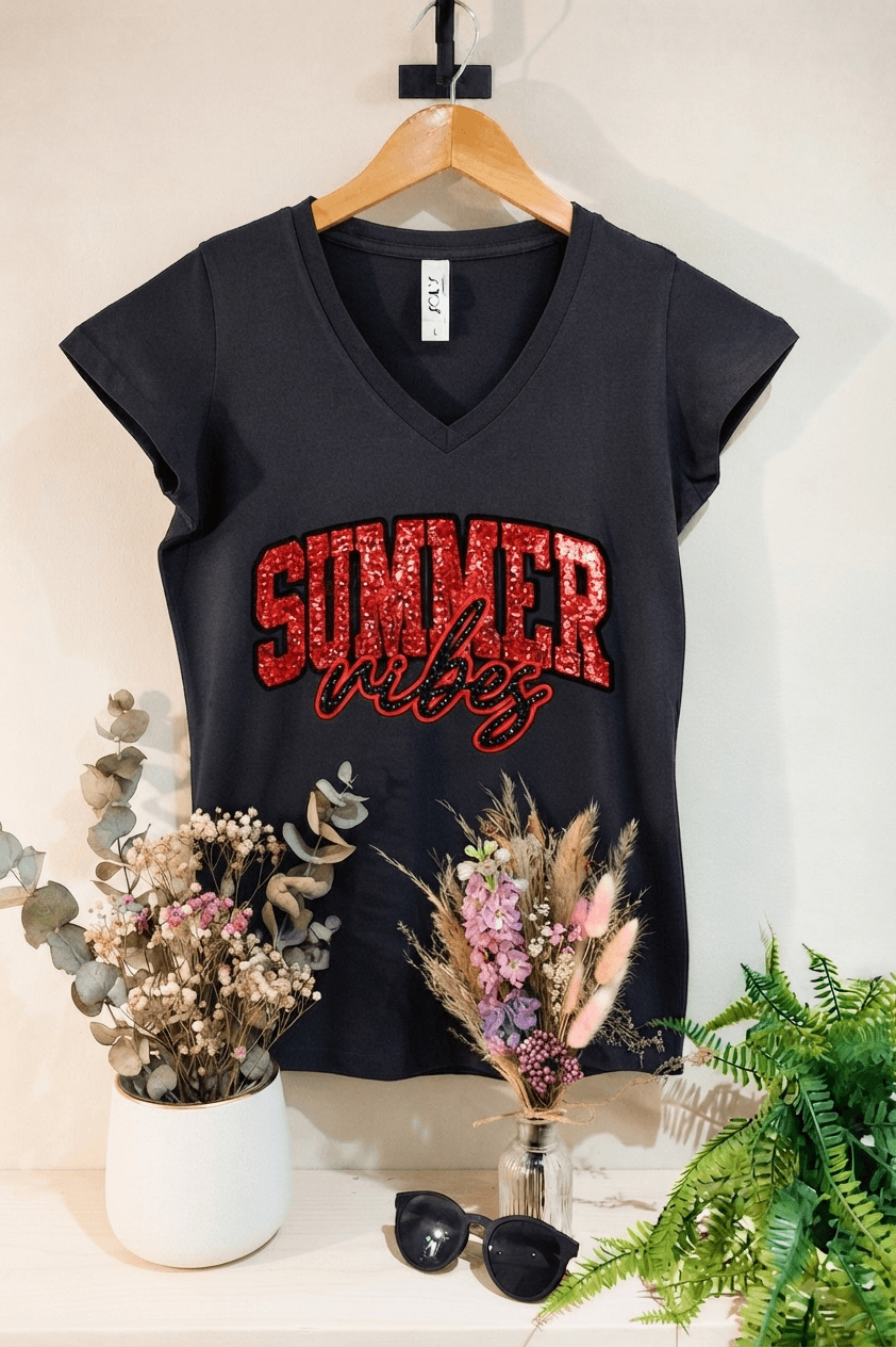t-shirt summer vibes noir