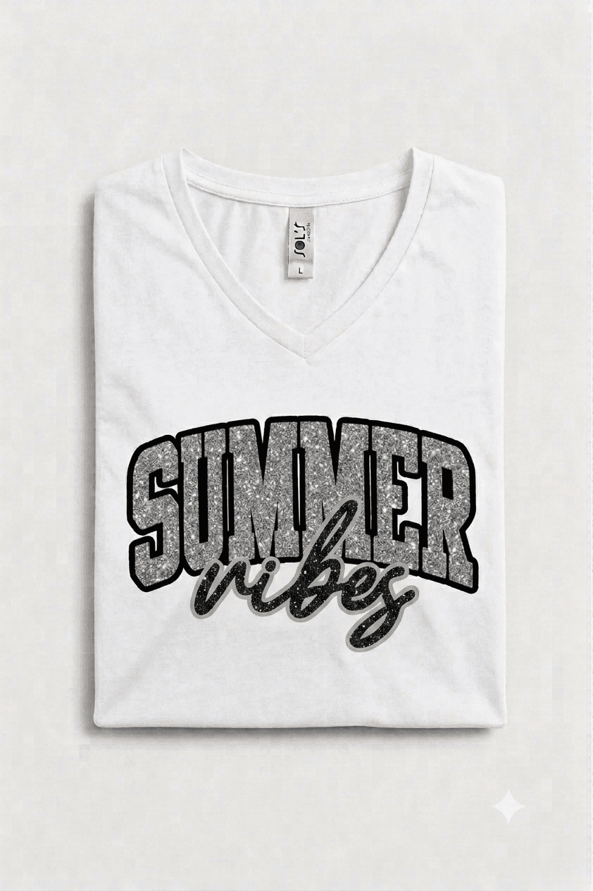 Tee-shirt blanc brodé summer vibes