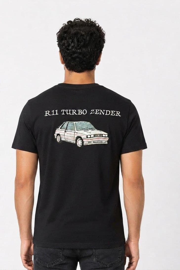 T_shirt noir brodé R11 Turbo Zender