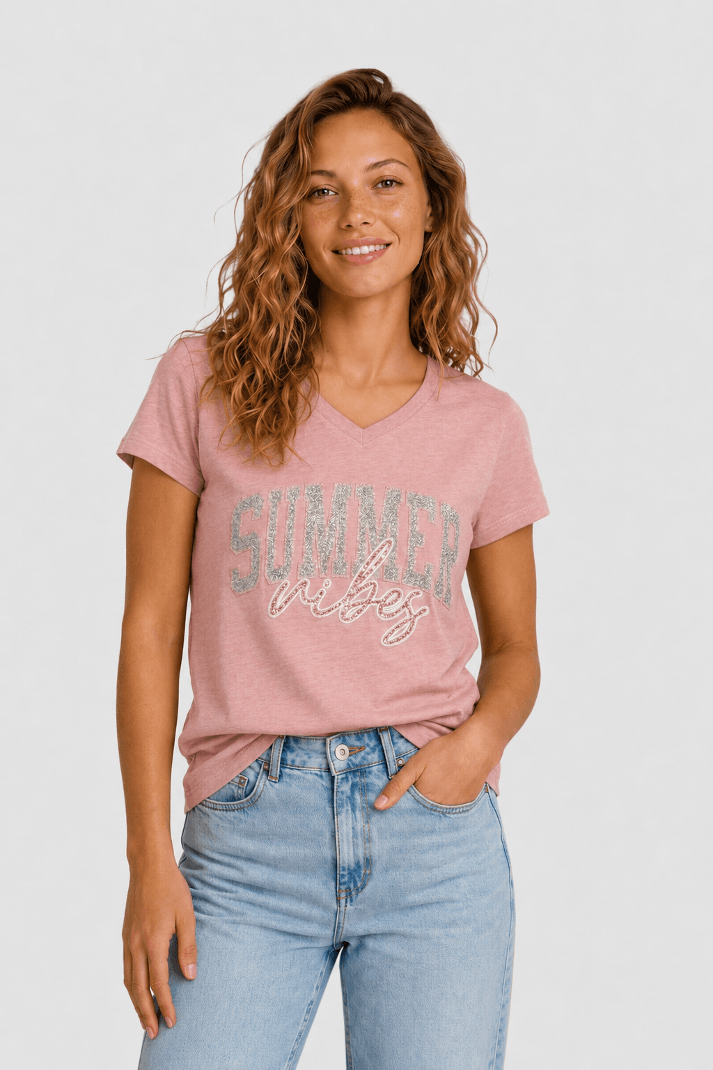 T-shirt summer vibes rose